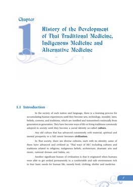History of the Development of Thai Traditional Medicine, Indigenous Medicine and 1 Alternative Medicine