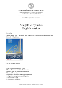 Allegato 2: Syllabus English Version