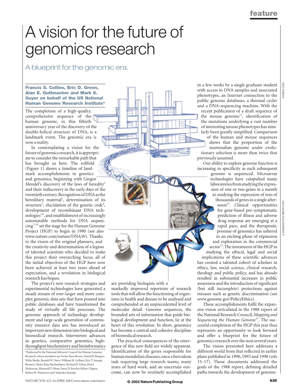 A Vision for the Future of Genomics Research a Blueprint for the Genomic Era