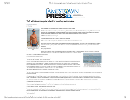 Tuff Will Circumnavigate Island to Keep Bay Swimmable | Jamestown Press