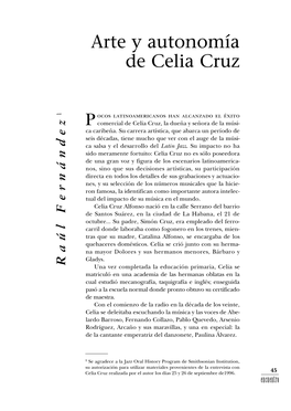 Arte Y Autonomía De Celia Cruz