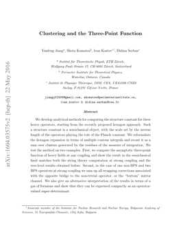 Clustering and the Three-Point Function