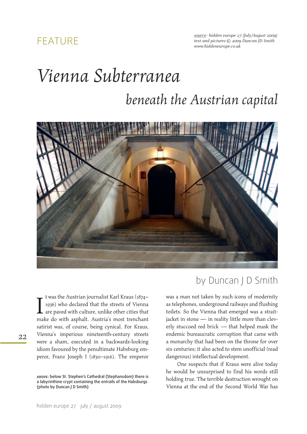 Vienna Subterranea: Beneath the Austrian Capital
