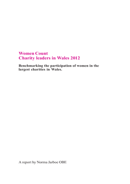 Women Count Charity Leaders in Wales 2012