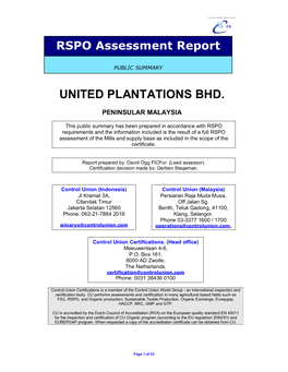 United Plantations Bhd