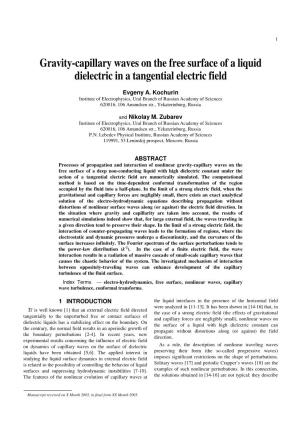 Gravity-Capillary Waves on the Free Surface of a Liquid Dielectric in a Tangential Electric Field