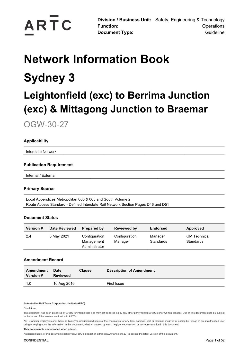 OGW-30-27 Leightonfield (Exc) to Berrima Junction