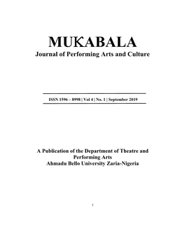MUQABALA Journal of Performing Arts and Culture