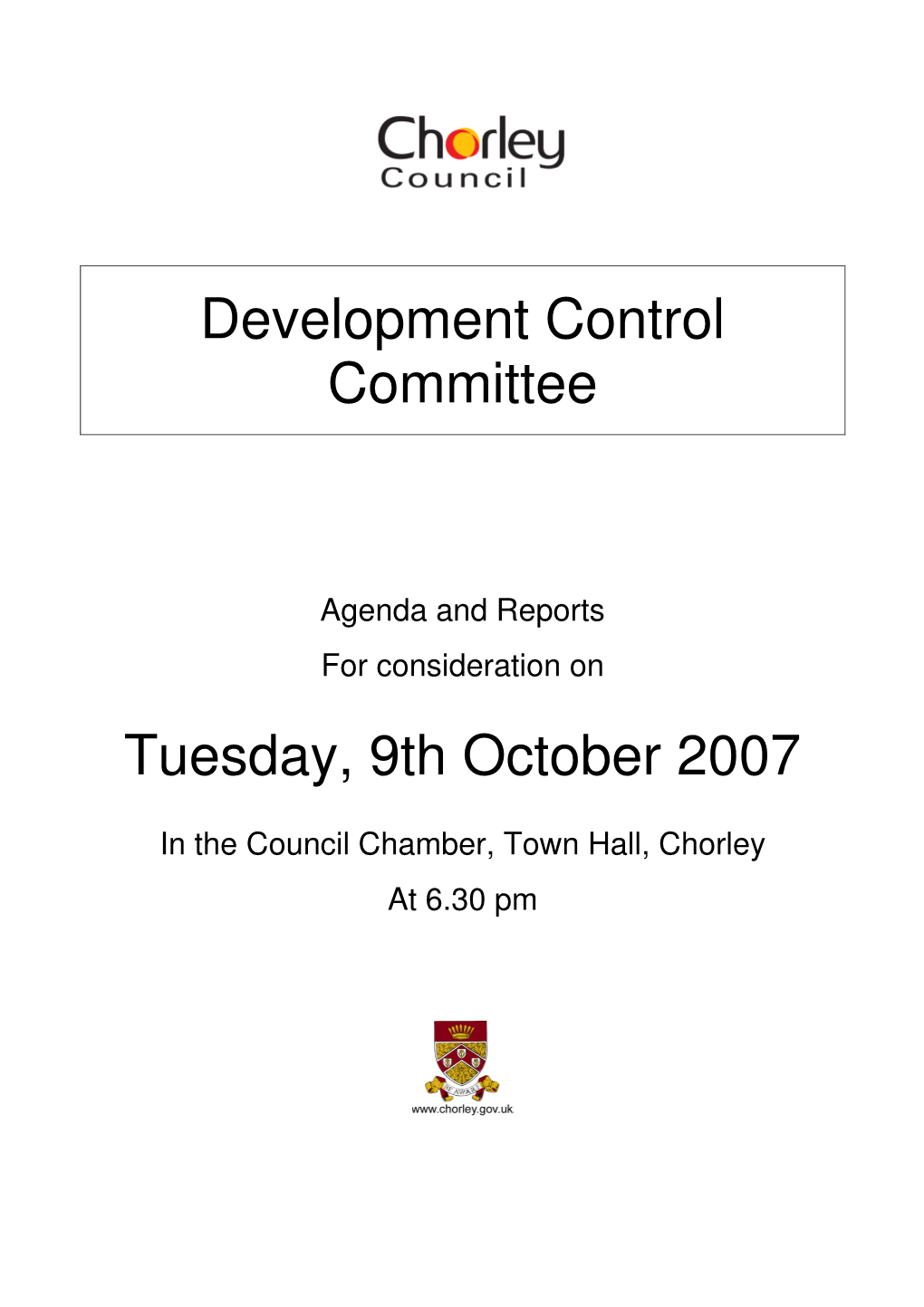 Development Control Committee Tuesday, 9Th October 2007