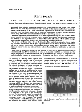 Breath Sounds PAUL FORGACS, A