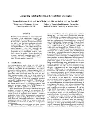 Computing Datalog Rewritings Beyond Horn Ontologies∗
