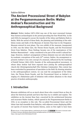 Walter Andrae's Reconstruction and Its Anthroposophical Background