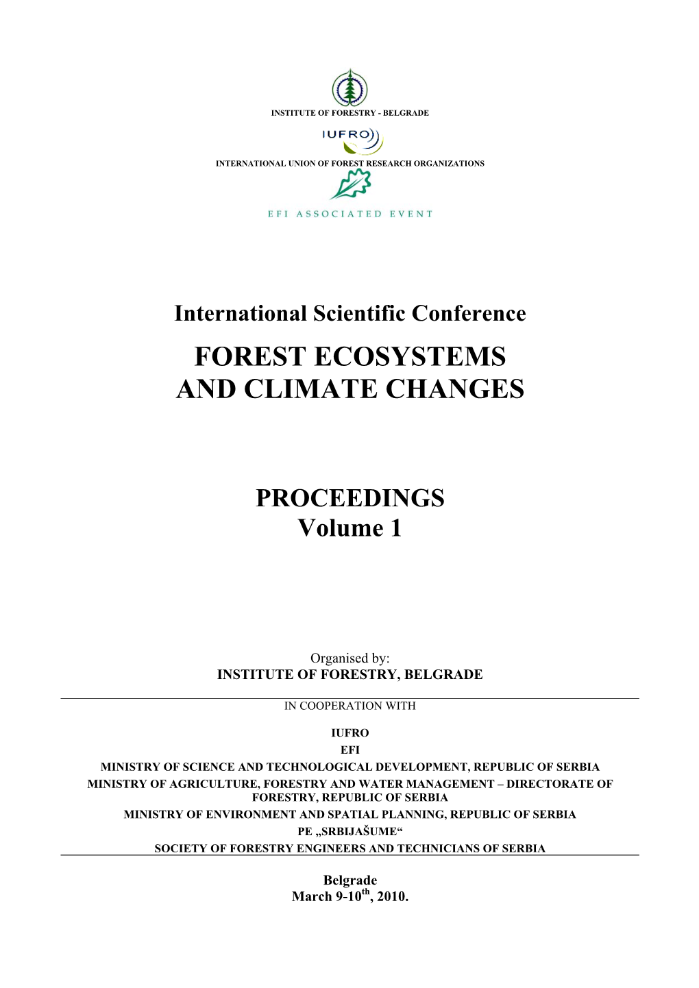 Forest Ecosystems and Climate Changes