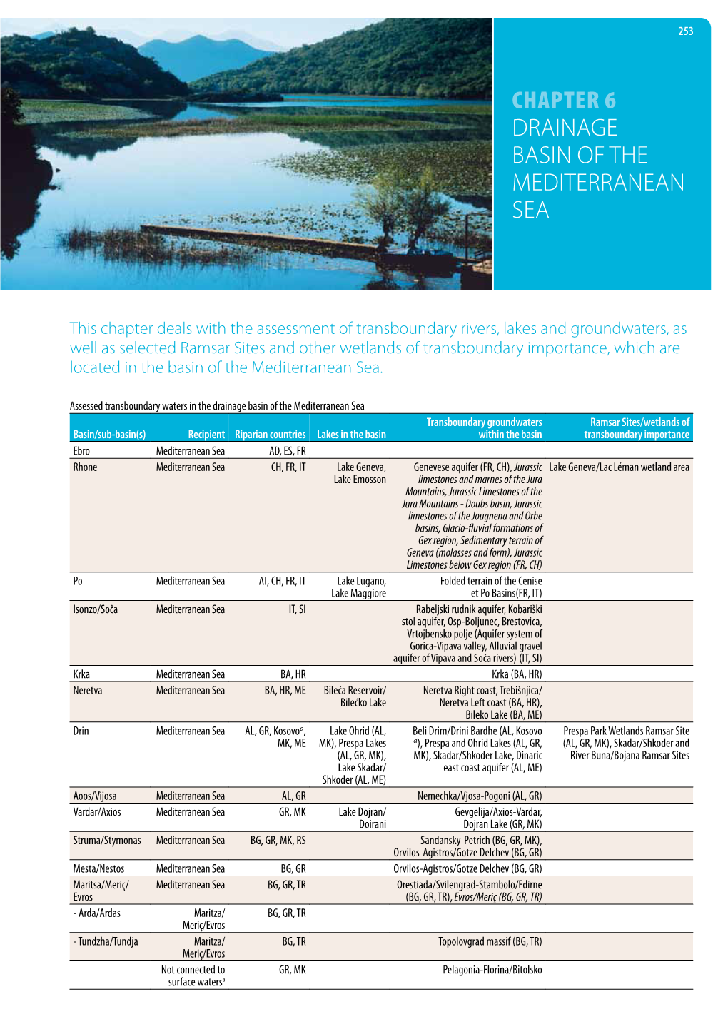 Chapter 6 DRAINAGE BASIN of the MEDITERRANEAN SEA