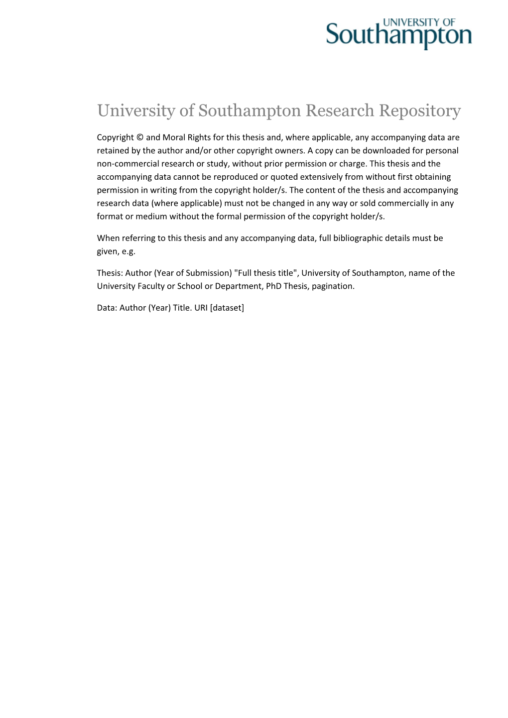 University of Southampton Research Repository