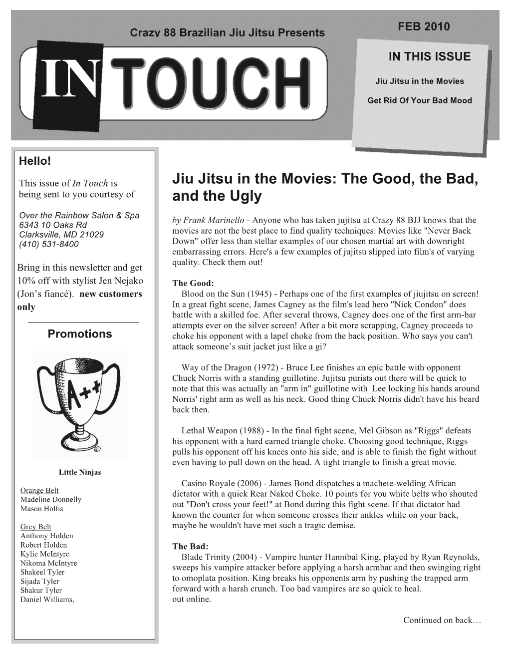 Jiu Jitsu in the Movies