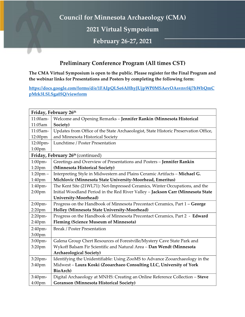 Preliminary CMA 2021 Program Schedule