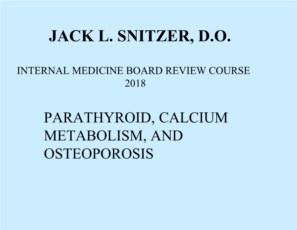 Parathyroid Disease