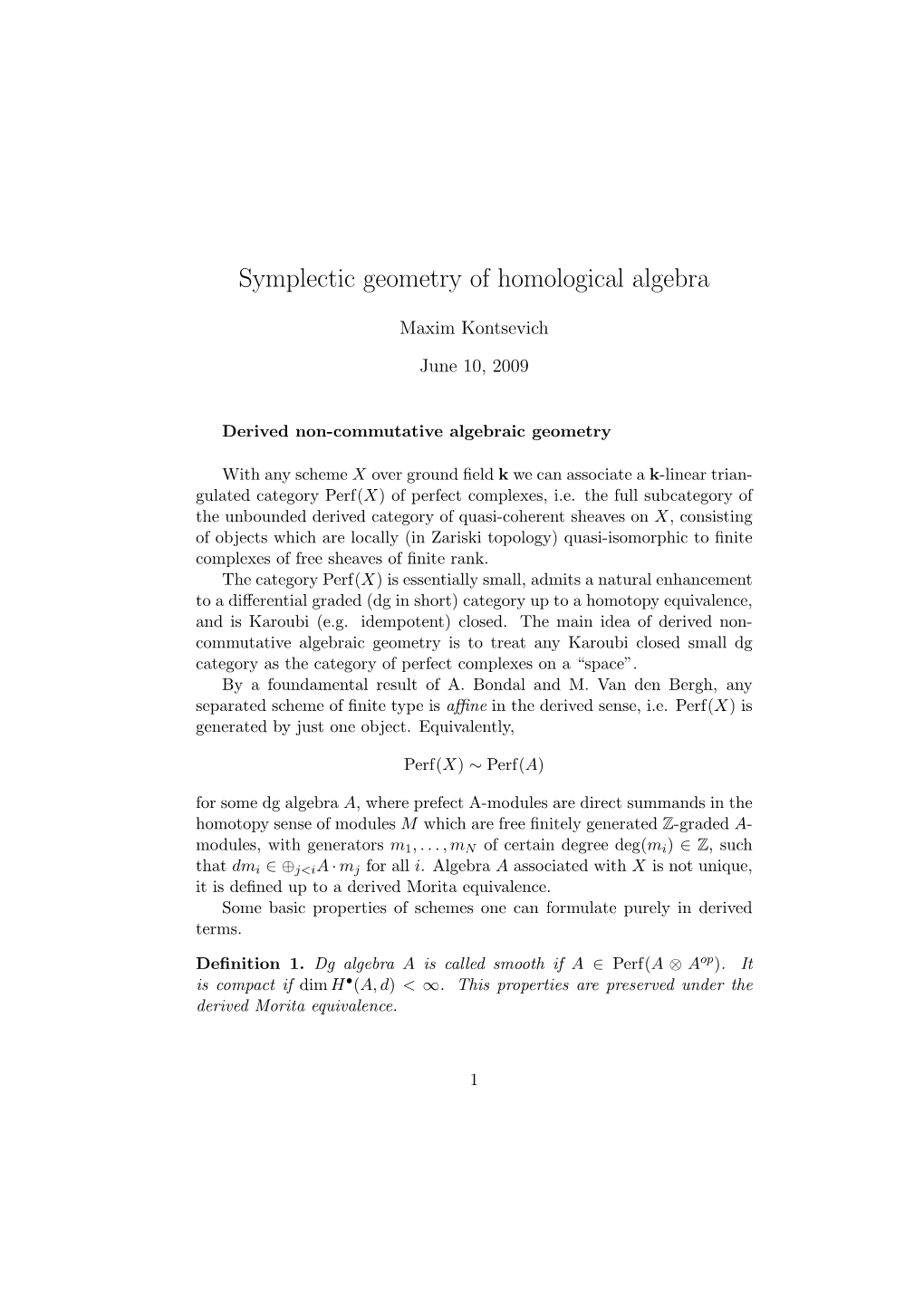 Symplectic Geometry of Homological Algebra