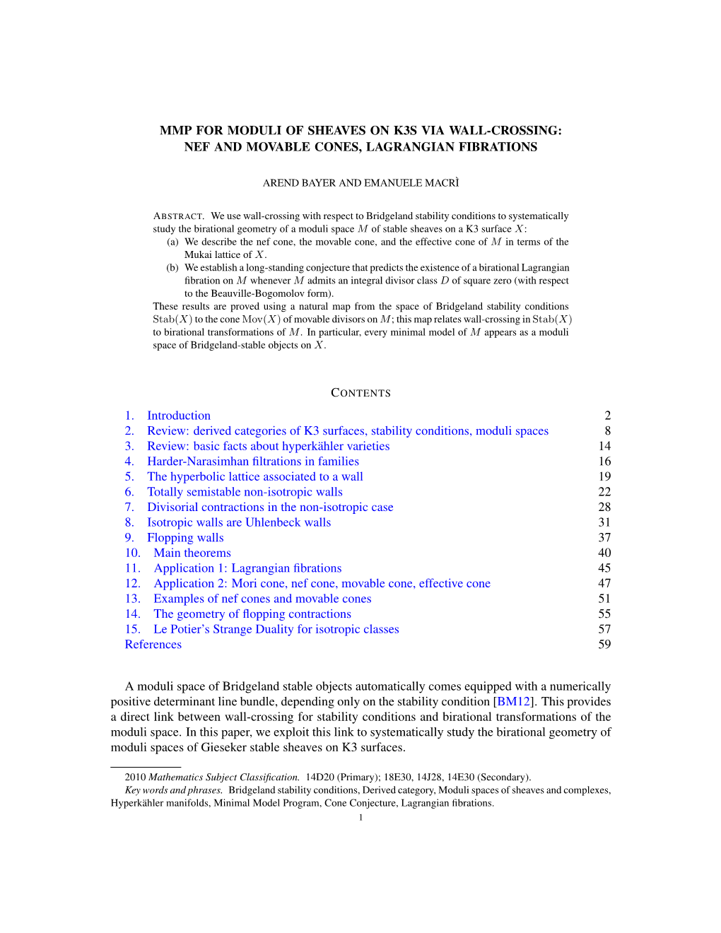 Mmp for Moduli of Sheaves on K3s Via Wall-Crossing: Nef and Movable Cones, Lagrangian Fibrations