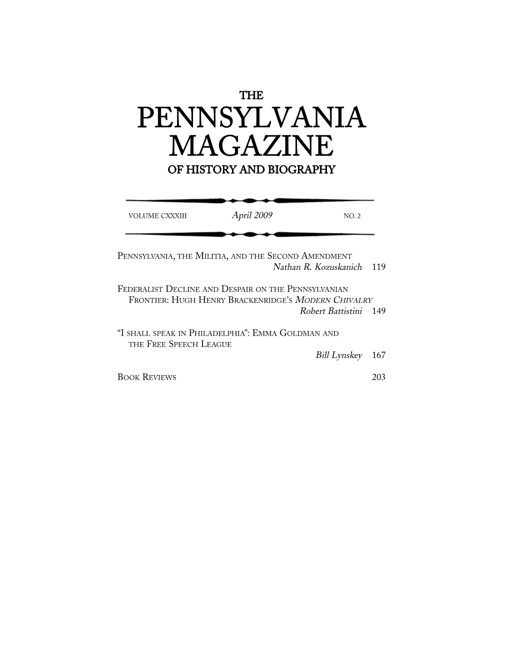 Pennsylvania Magazine of History and Biography