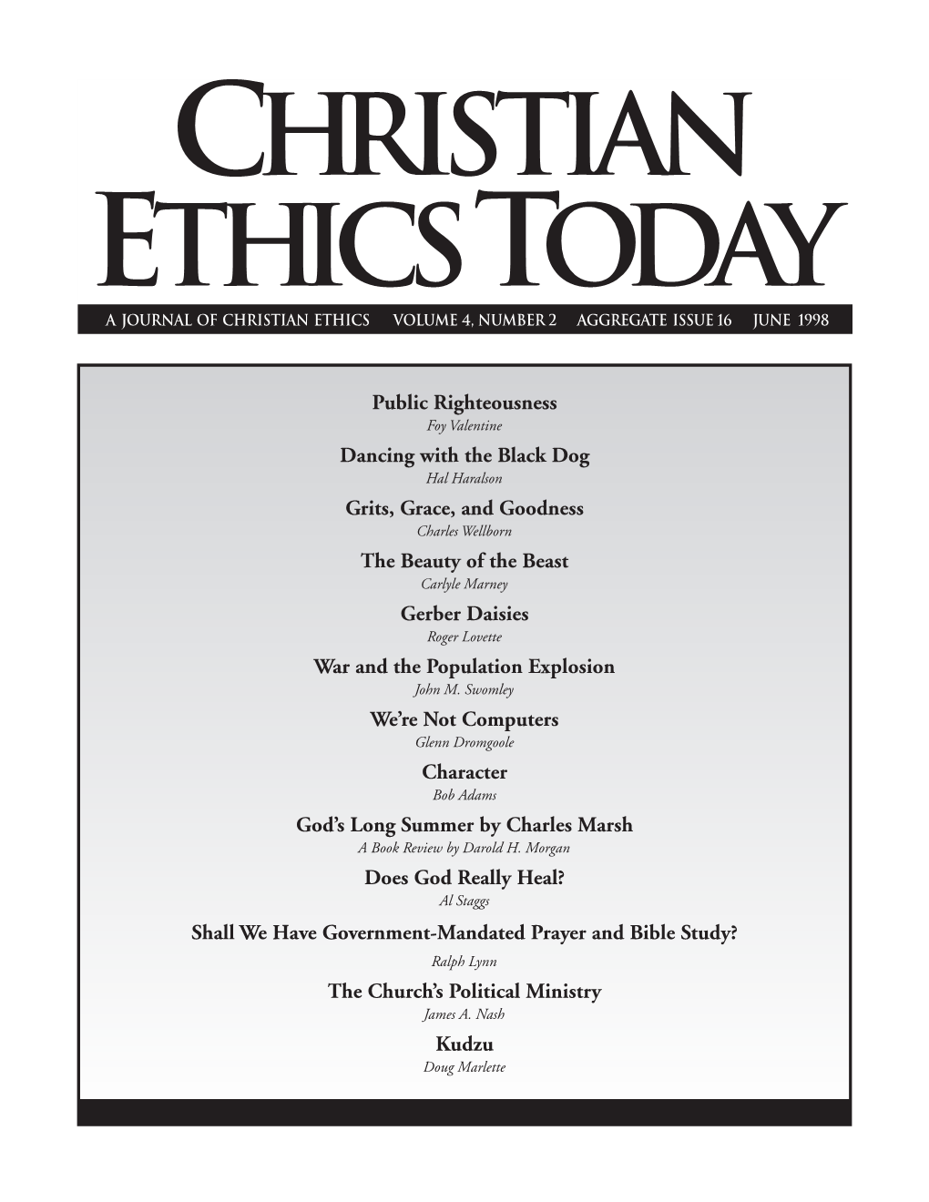 Christian Ethics Journ. 16