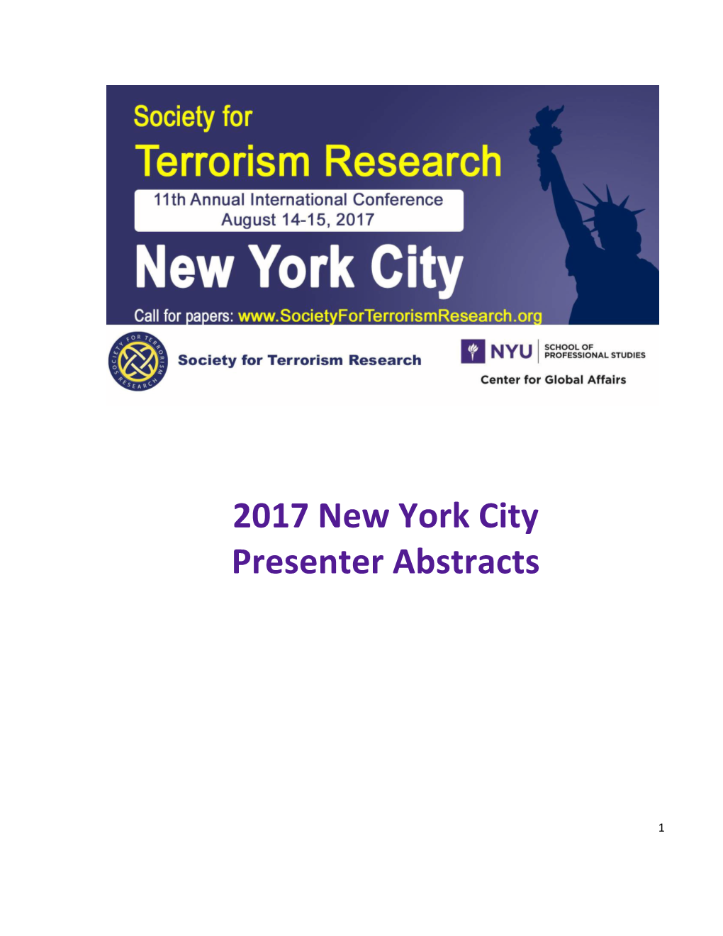 STR 2017 Presenter Abstracts