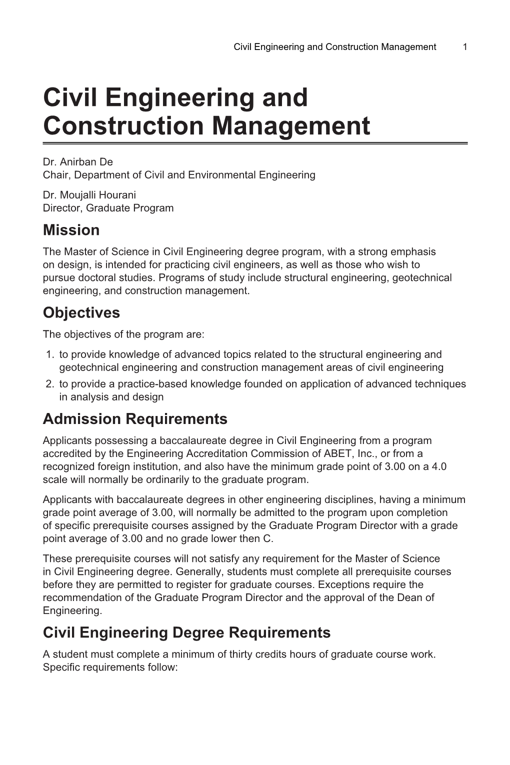 Civil Engineering and Construction Management 1