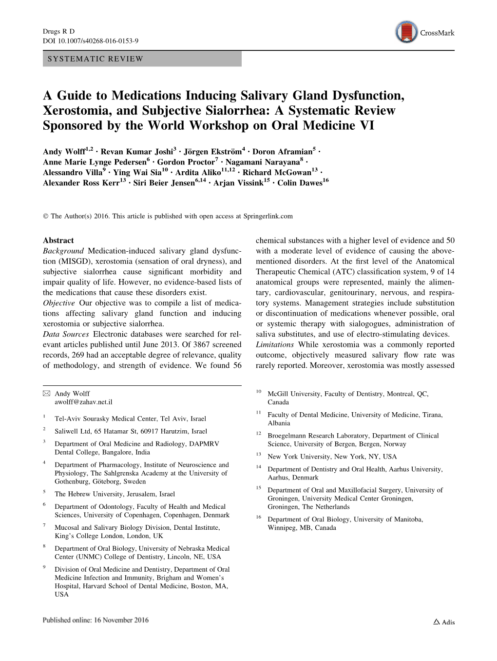 A Guide to Medications Inducing Salivary Gland Dysfunction