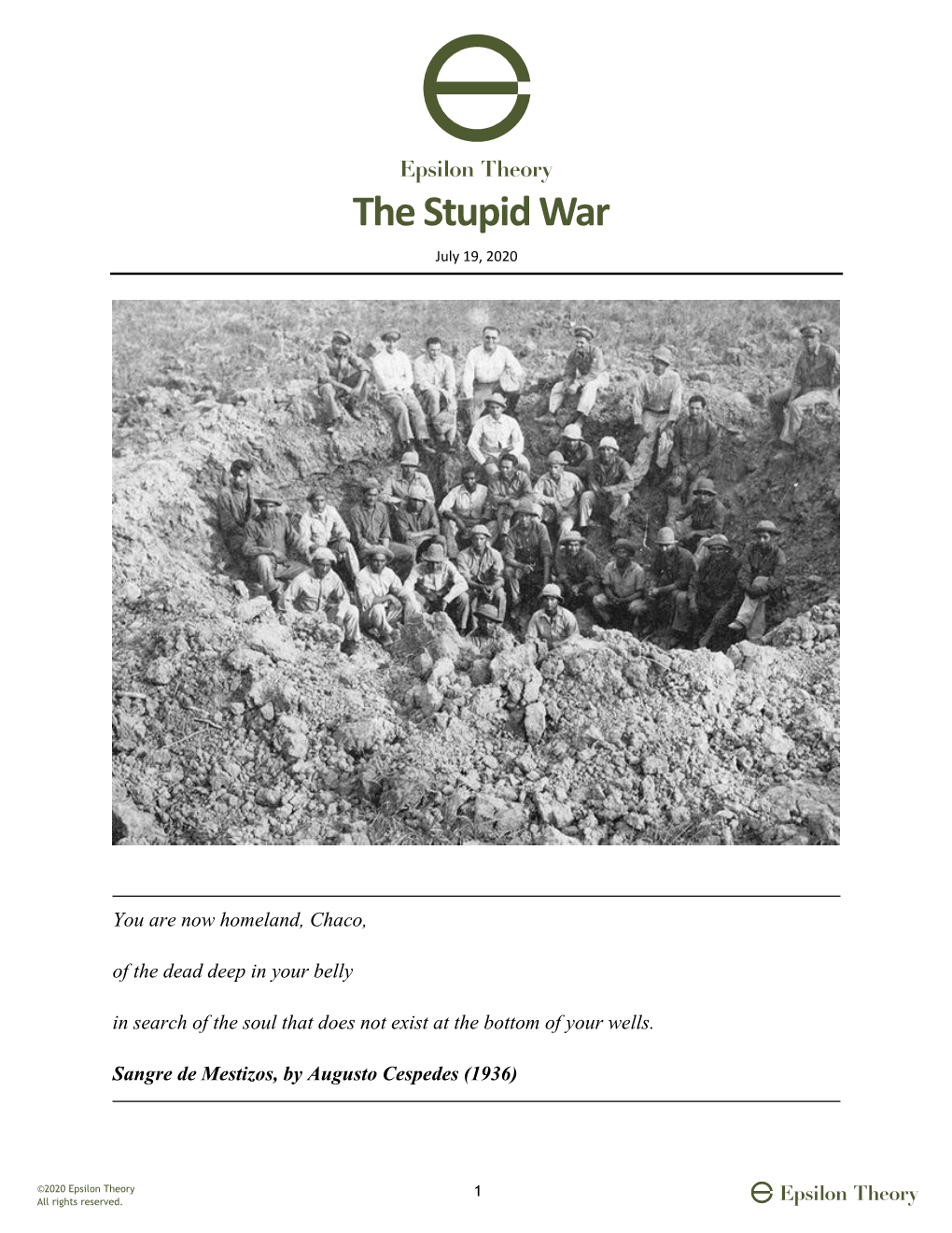 The Stupid War July 19, 2020