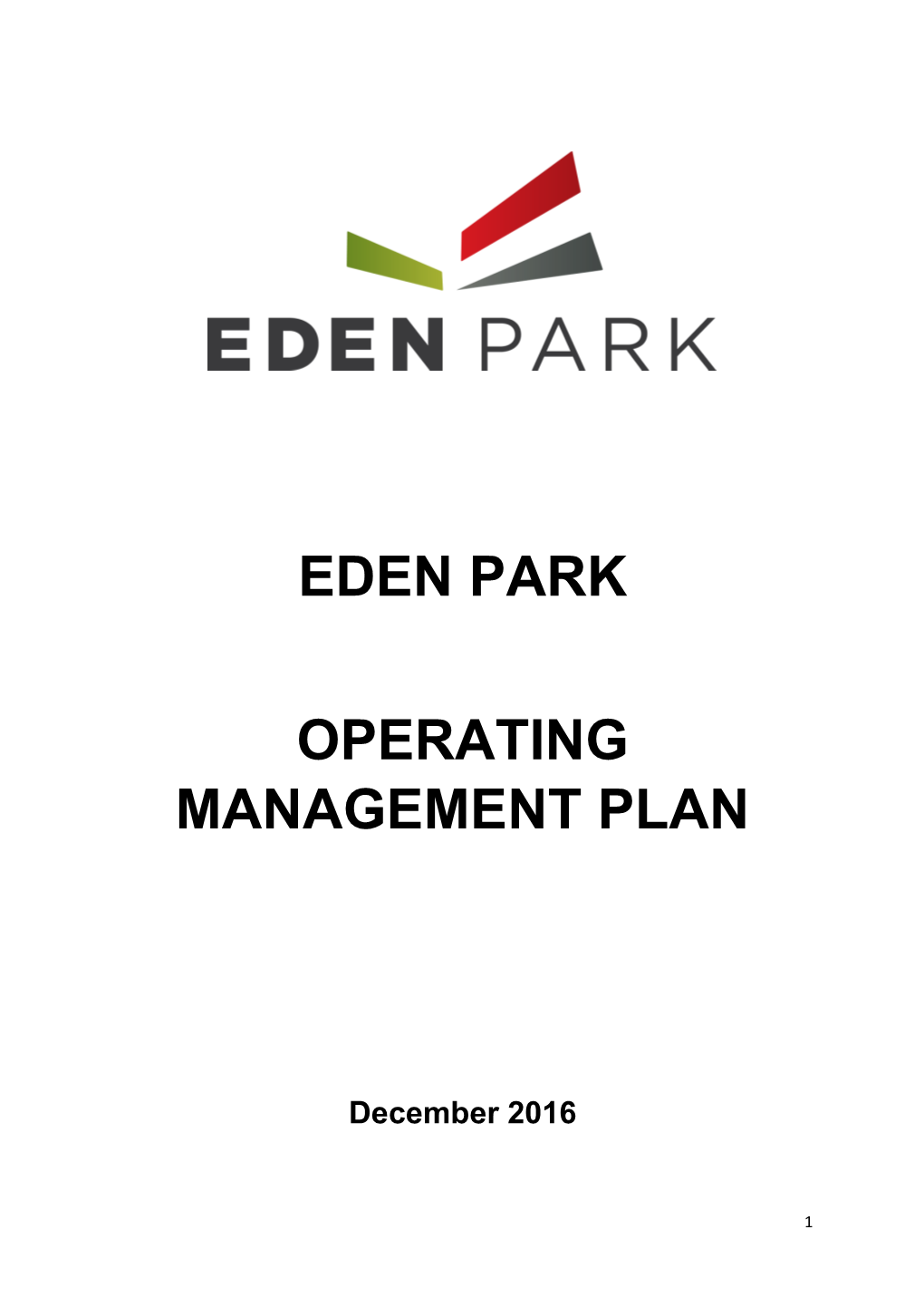 Eden Park Operating Management Plan