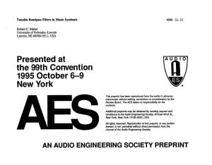 Presented at ^Ud,O the 99Th Convention 1995October 6-9