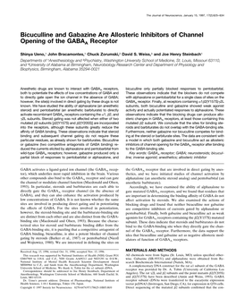 Bicuculline and Gabazine Are Allosteric Inhibitors of Channel Opening of the GABAA Receptor