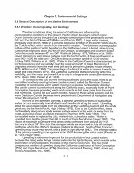 3.1 General Description of the Marine Environment 3.1.1 Weather, Oceanography, and Geology Weather Conditions Along the Coast Of
