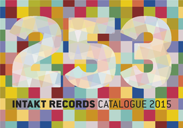 Intakt Records Catalogue 2015