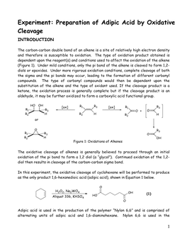 Experiment: Preparation of Adipic Acid by Oxidative Cleavage