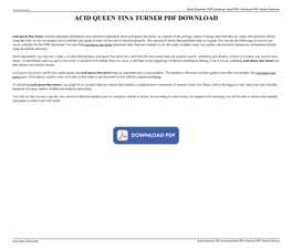 Acid Queen Tina Turner Book Download, PDF Download, Read PDF, Download PDF, Kindle Download ACID QUEEN TINA TURNER PDF DOWNLOAD