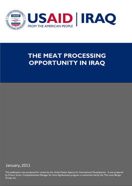 The Meat Processing Opportunity in Iraq