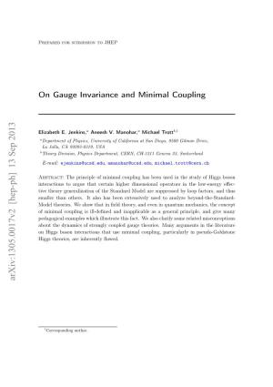 On Gauge Invariance and Minimal Coupling