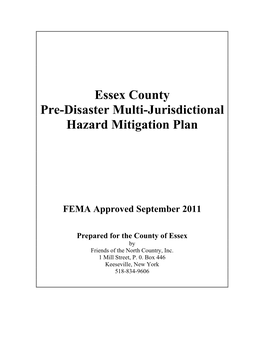Essex County Pre-Disaster Multi-Jurisdictional Hazard Mitigation Plan