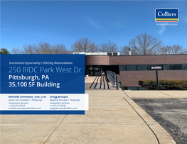 250 RIDC Park West Dr Pittsburgh, PA 35,100 SF Building