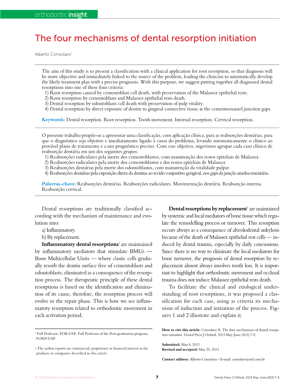 The Four Mechanisms of Dental Resorption Initiation