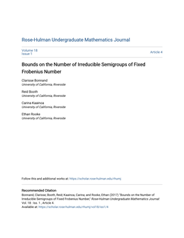 Bounds on the Number of Irreducible Semigroups of Fixed Frobenius Number