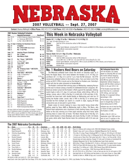 This Week in Nebraska Volleyball Aug