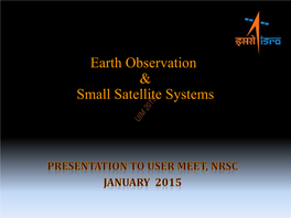 Earth Observation & Small Satellite Systems