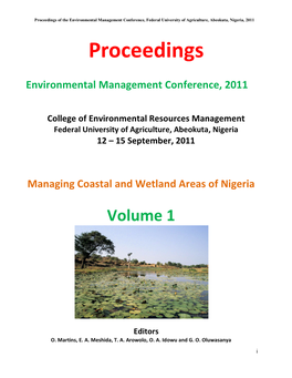 Proceedings Environmental Management Conference 2011