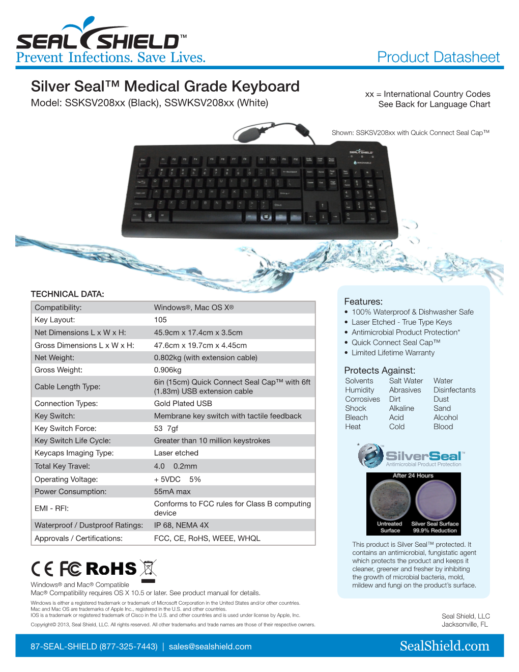 Product Datasheet Silver Seal™ Medical Grade Keyboard
