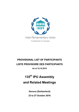 135 IPU Assembly and Related Meetings