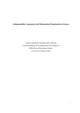 Indispensability Arguments and Mathematical Explanation in Science