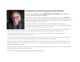 A Selection of Works by Poet David Meltzer